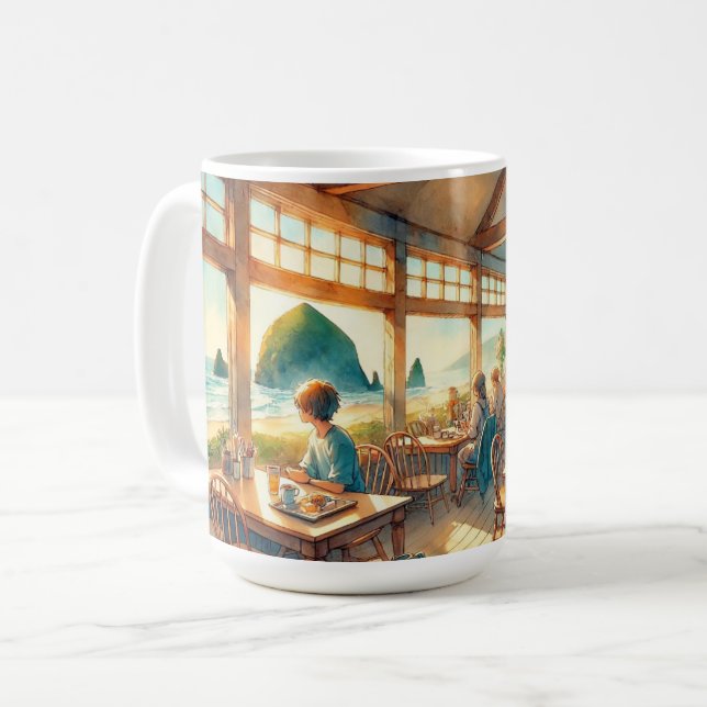 Taza De Café Cafe en Cannon Beach Oregon Travel (Anverso izquierdo)