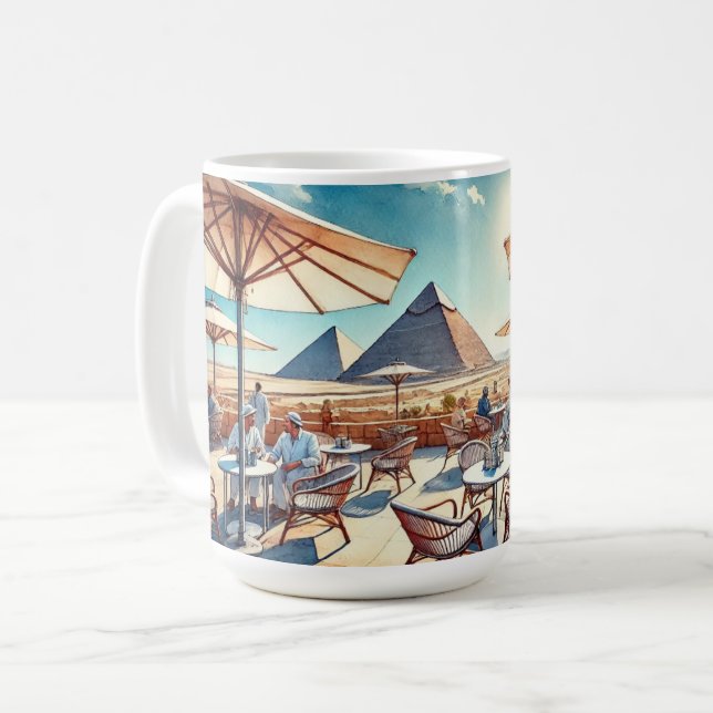 Taza De Café Cafe en El Cairo Egipto Pirámides de Giza (Anverso izquierdo)