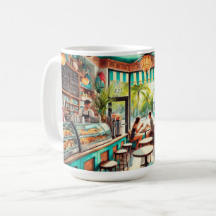 Taza De Café Cafe en Miami Watercolor