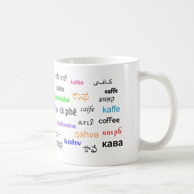 Taza De Café Café, en muchas idiomas (Derecha)