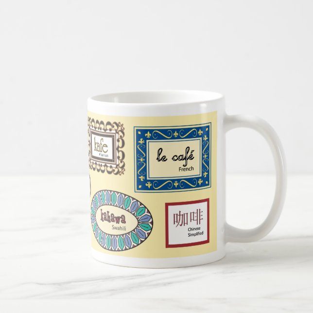 Taza De Café Café en otros idiomas (Derecha)
