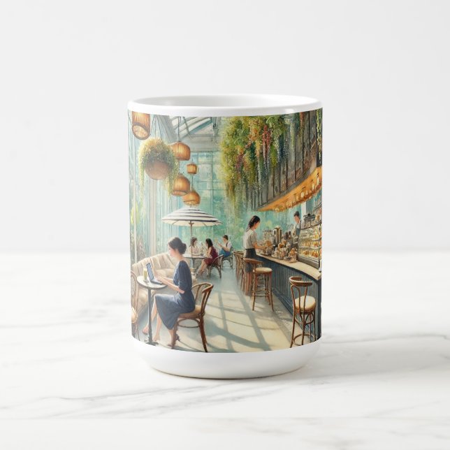 Taza De Café Cafe en Singapore Watercolor Painting (Centro)