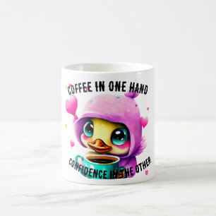 Taza De Café café en una mano Confianza en la otra