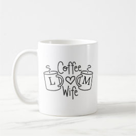Taza De Café Café Esposa Amor Monograma Mug