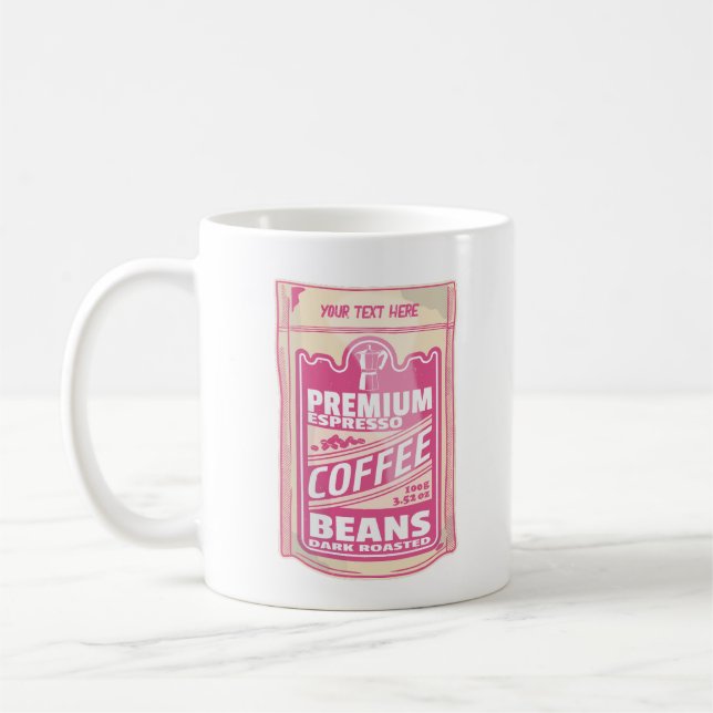 Taza De Café Café espresso premium frijoles de comida rosa pop  (Izquierda)