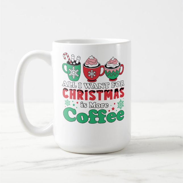 Taza De Café Café festivo con Navidades diciendo (Izquierda)