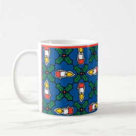 Taza De Café Café festivo, Navidades Holly y Velas