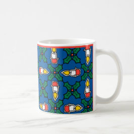 Taza De Café Café festivo, Navidades Holly y Velas
