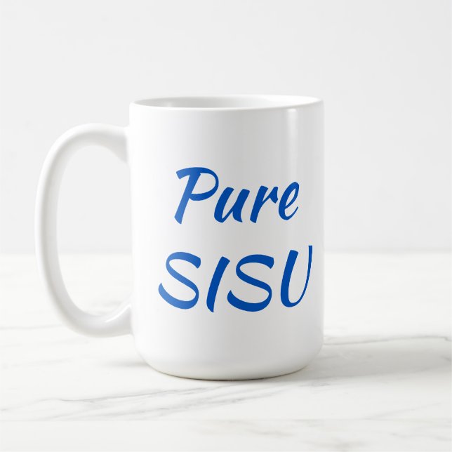 Taza De Café Café finlandés del SISU puro (15 oz;blanco) (Izquierda)
