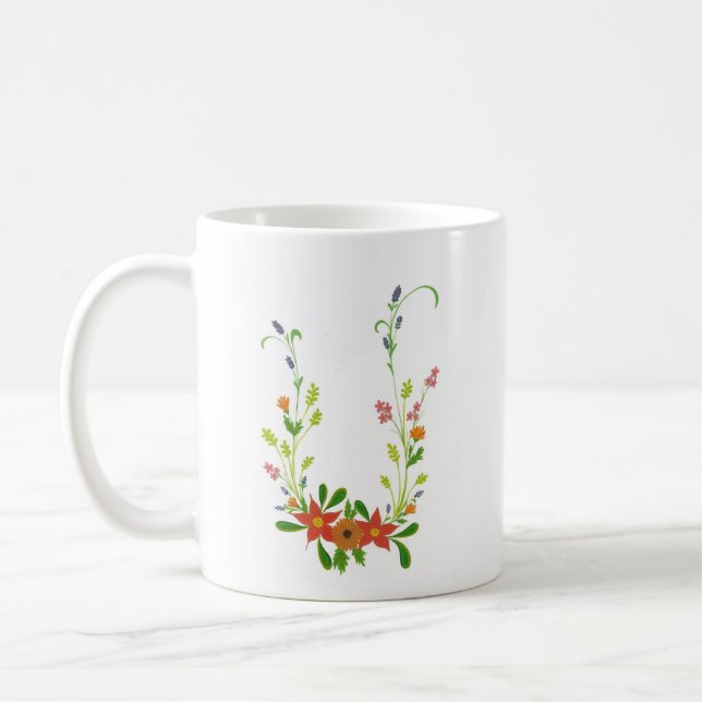 Taza De Café Café Floral de flores silvestres (Izquierda)