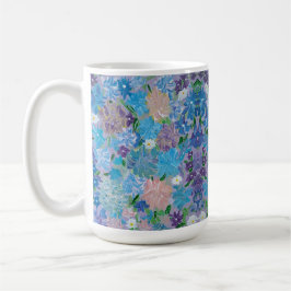 Taza De Café Café Floral de niebla azul Mug
