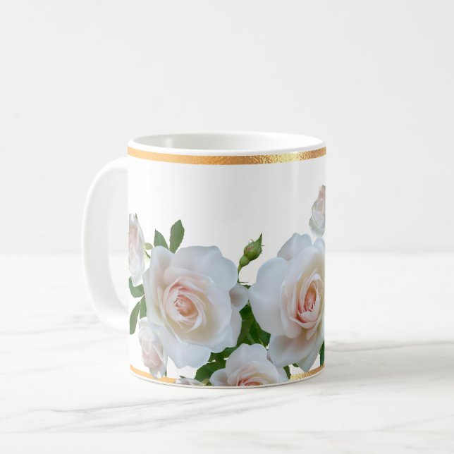 Taza De Café Café floral dorado (Anverso izquierdo)