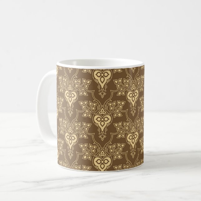 Taza De Café Café floral marrón victoriano (Anverso izquierdo)