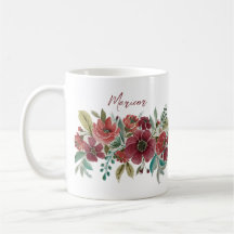 Café Floral Rojo Mug