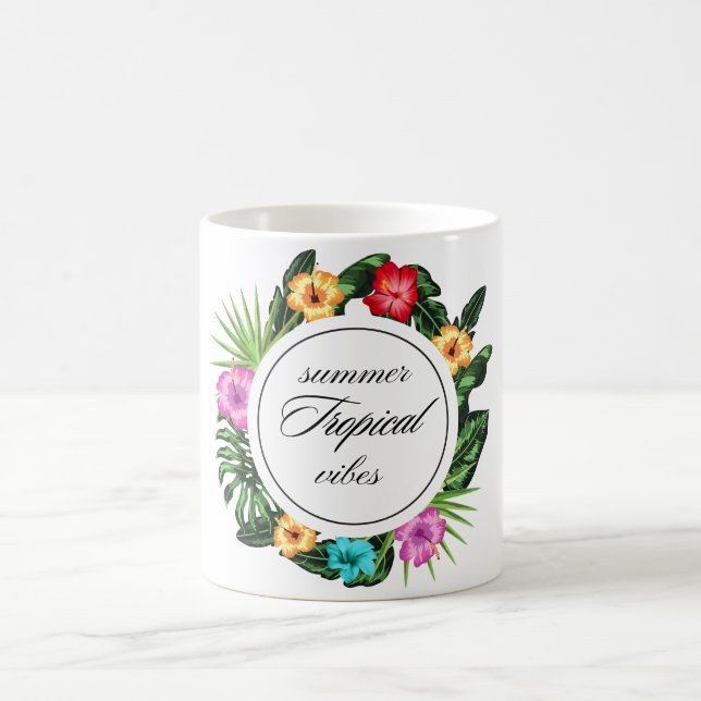 Taza De Café Café Floral Tropical Mug (Centro)