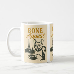 Taza De Café Café francés de Bulldog Appétit hueso
