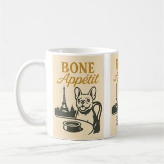Taza De Café Café francés de Bulldog Appétit hueso