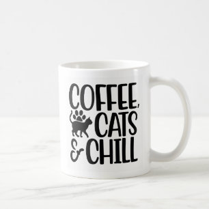 Taza De Café Café, gatos y chill - negro