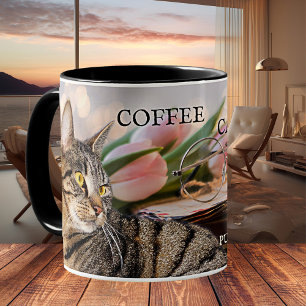 Taza De Café Café Gatos y libros Mug