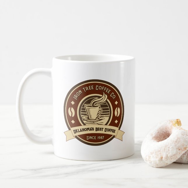 Taza De Café Café genérico personalizar frente rústico (Con donut)