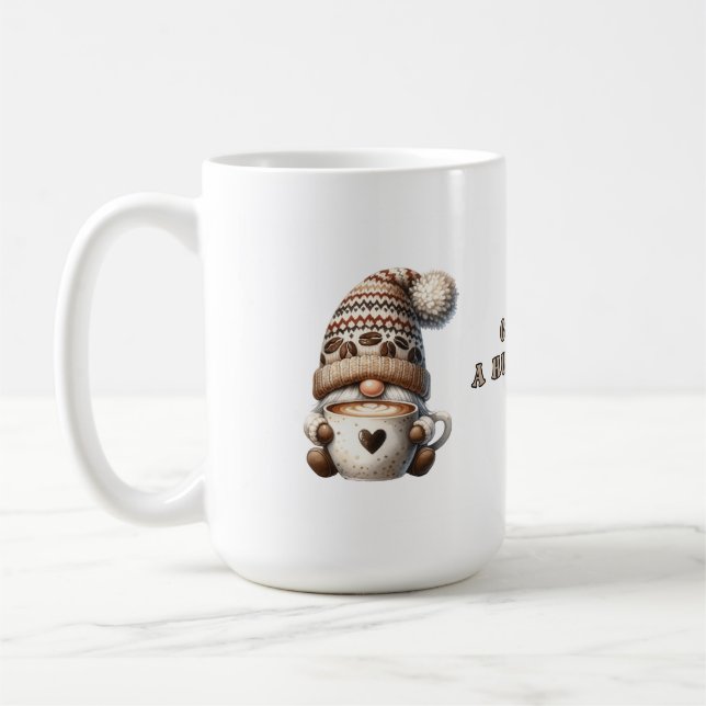 Taza De Café Café gnomo abraza en una taza (Izquierda)
