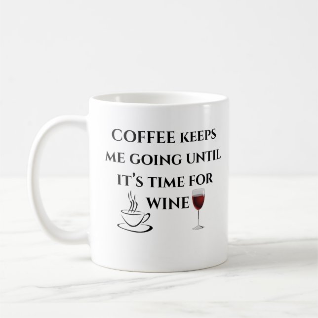 Taza De Café Café gracioso hasta Wine Mug (Izquierda)