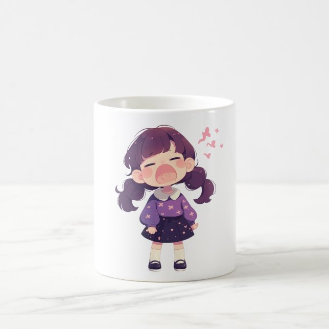 Taza De Café Café gráfico Chica lindo Mug regalo perfecto para  (Centro)