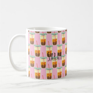Taza De Café Café Helado De Caramelo Con Espuma De Crema