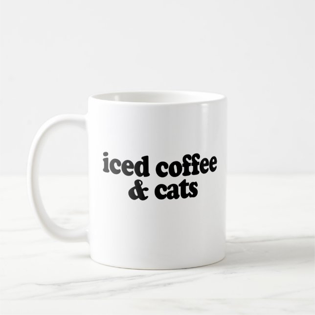 Taza De Café café helado y gatos (Izquierda)