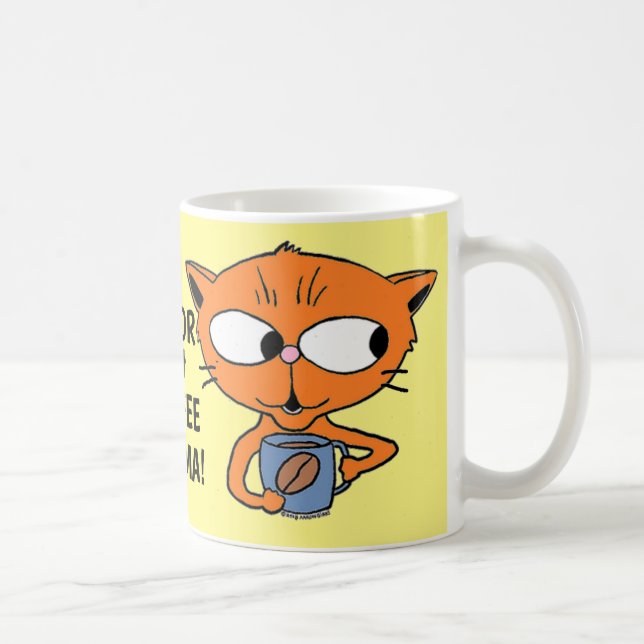 Taza De Café CAFÉ HUMORIDO DICIENDO Gato Personalizado. (Derecha)