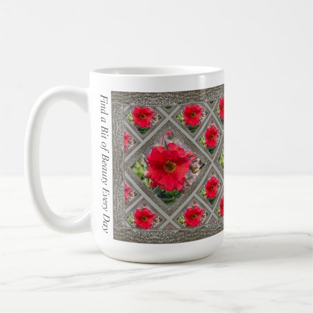 Taza De Café Café inspirador con Nemesia Roja (Izquierda)