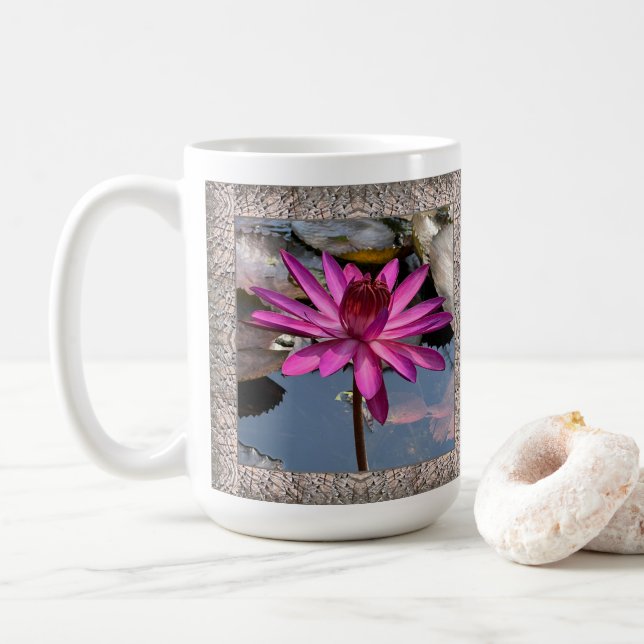 Taza De Café Café inspirador con nenúfares (Con donut)
