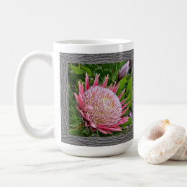 Taza De Café Café inspirador con Protea Rosa