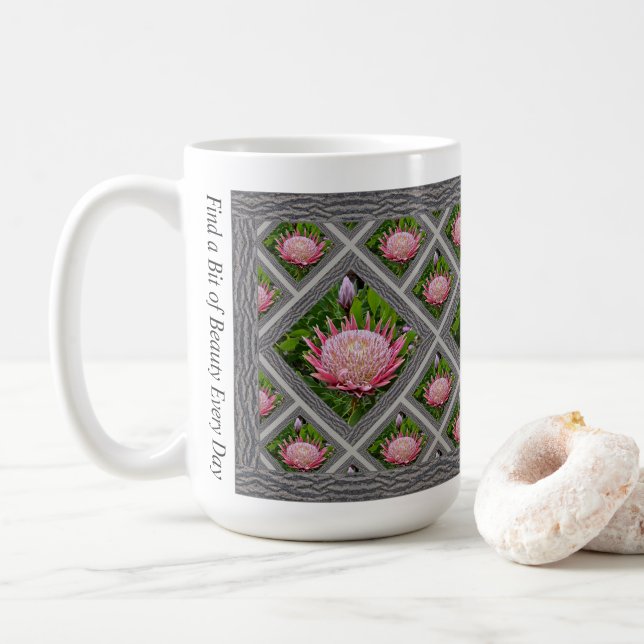 Taza De Café Café inspirador con proteínas rosadas (Con donut)