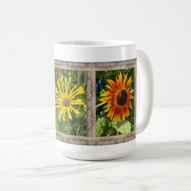 Taza De Café Café inspirador Mug con girasoles (Anverso derecho)