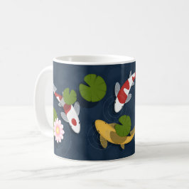 Taza De Café Café japonés Koi Fish Pond Coffee Mug