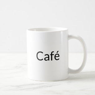 Taza De Café Café, letras negras blancas