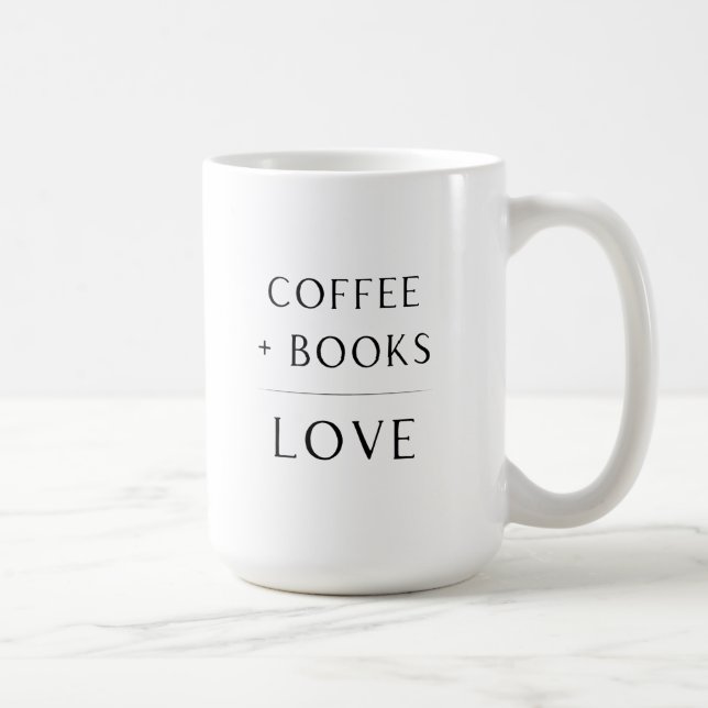 Taza De Café Café + Libros + Amor Mug (Derecha)