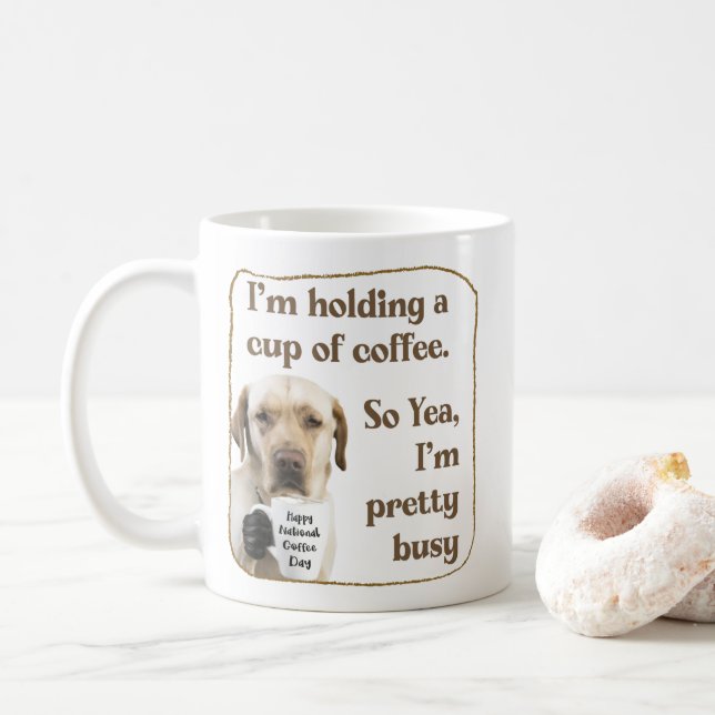 Taza De Café Café lindo Labrador Mug (Con donut)