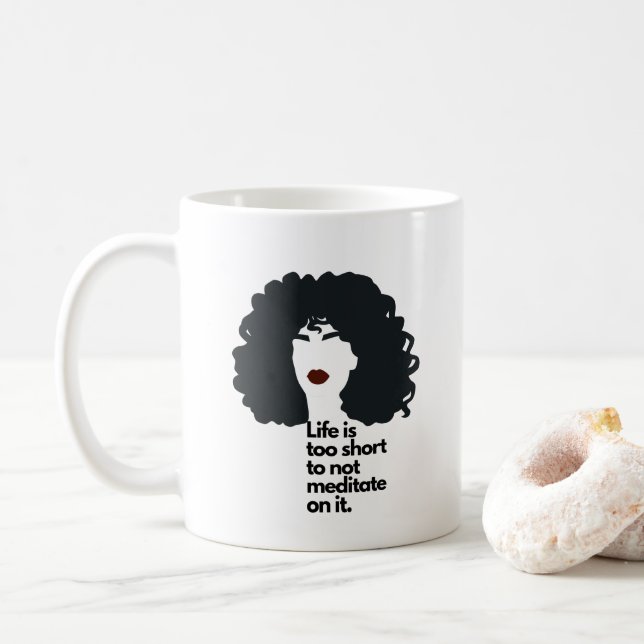 Taza De Café Café Mantra inspirador Mug (Con donut)