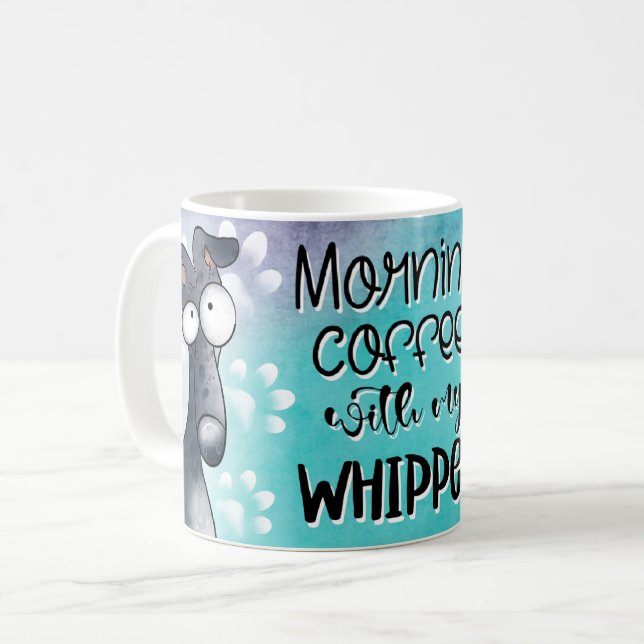 Taza De Café Café matutino con mi Whippet (Anverso izquierdo)