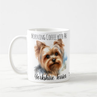 Taza De Café Café matutino con Yorkshire Terrier Cute Mug