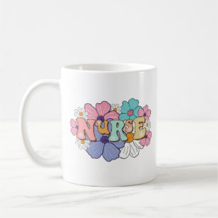 Taza De Café Café Médico de Enfermería Cardiaca Floral Rosa