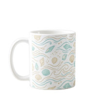 Café Minimalista de Conchas de Pasado y Olas del O