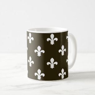 Taza De Café Café Mocha Neutral Fleur de Lys