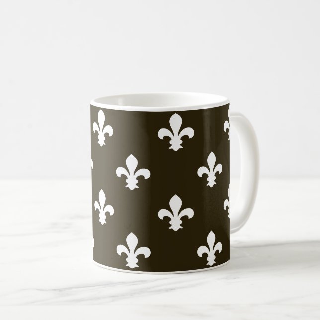 Taza De Café Café Mocha Neutral Fleur de Lys (Anverso derecho)