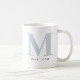 Taza De Café Café Moderno con Inicial y Nombre Monogramados de 