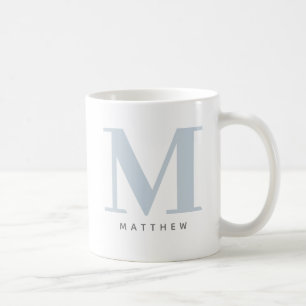Taza De Café Café Moderno con Inicial y Nombre Monogramados de 