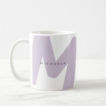 Café Moderno con Inicial y Nombre Monogramados de 