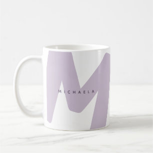 Taza De Café Café Moderno con Inicial y Nombre Monogramados de 